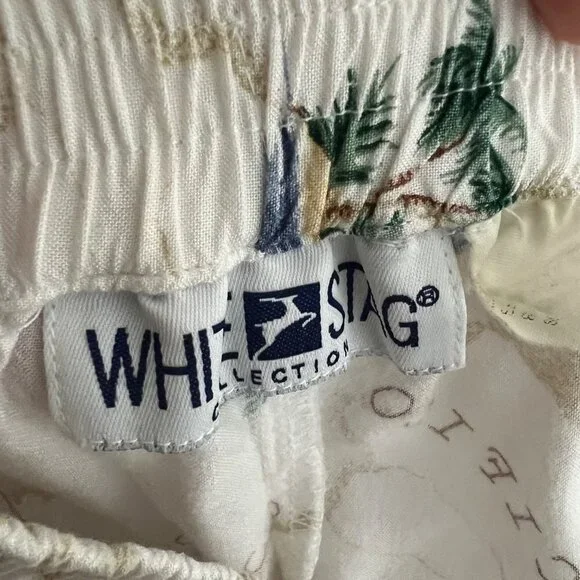 Vintage Full Button Midi Skirt Tropical Map Ocean Voyage Print w/ Pockets L - Picture 2 of 7